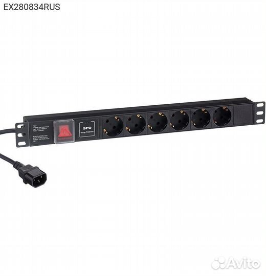Блок розеток Exegate ServerPro PDU-19H609 Al-6S-C1