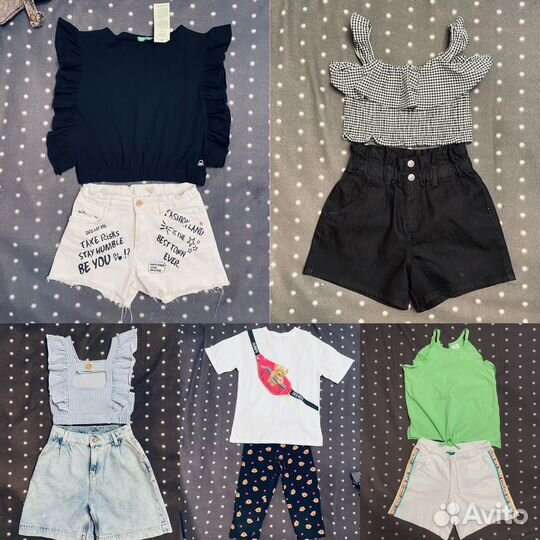Шорты и топы Zara, Benetton, 9-10 лет