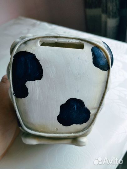 Копилка Винтаж корова в кресле с пивом