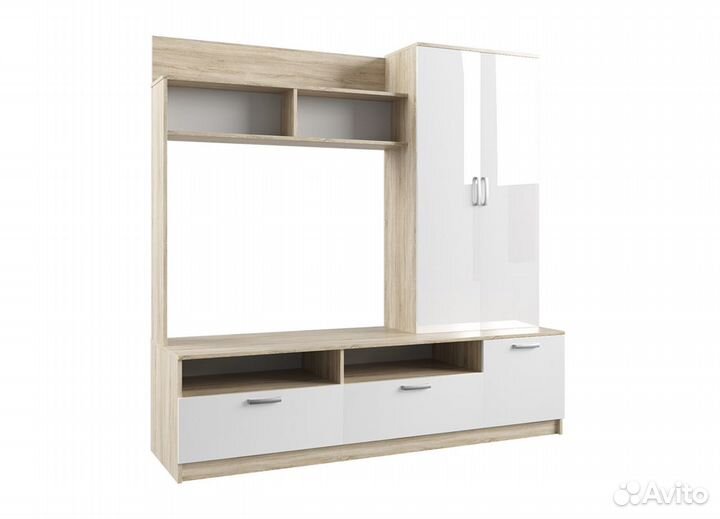 Стенка в гостиную белый глянец