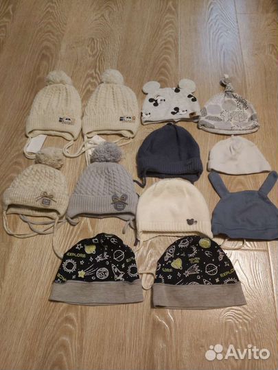 Шапочки на мальчика от 0-6 месяцев