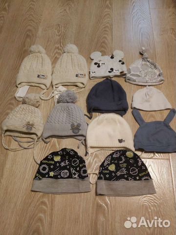 Шапочки на мальчика от 0-6 месяцев