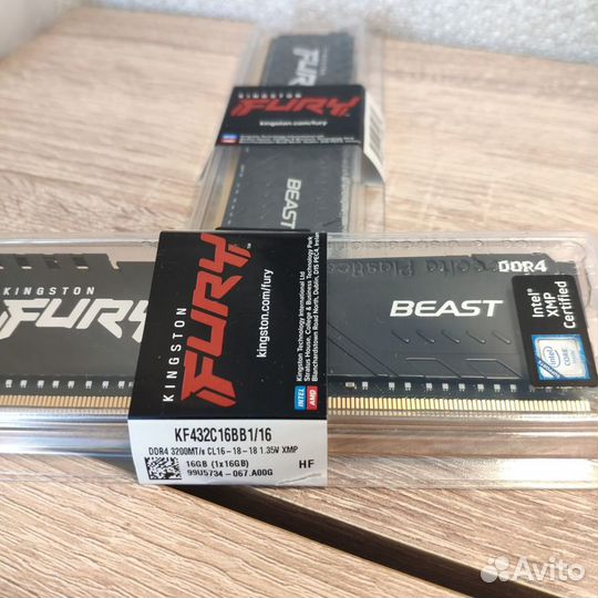 Kingston Fury Beast 2x16Gb, DDR4 3200MHz dimm