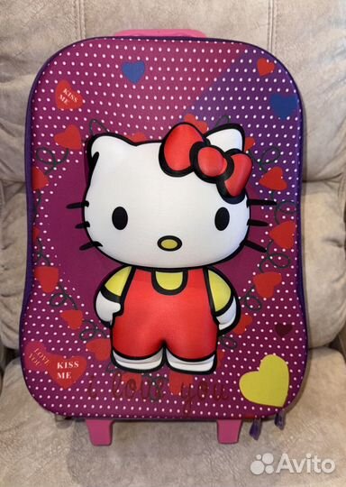 Детский чемодан на колесиках hello kitty