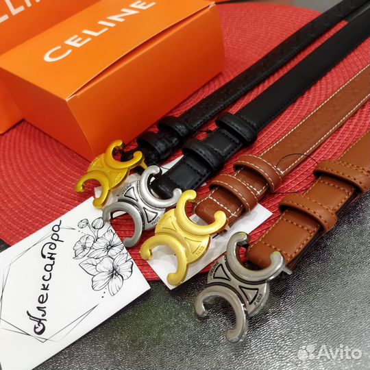 Celine Triomphe женский ремень натуральная кожа