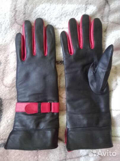 Перчатки женские кожаные новые