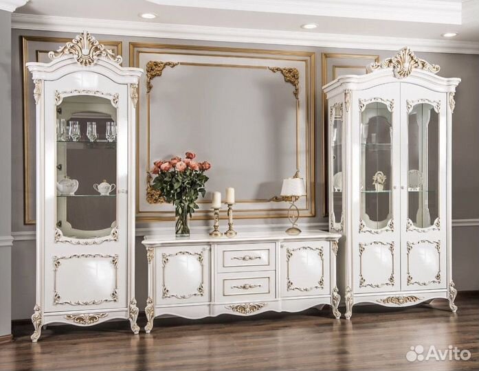 Гостиная Флоренция тв тумба + витрина 2 шт