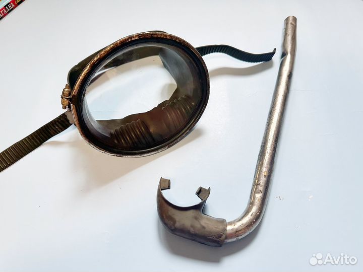 Маска для подводного плавания с трубкой СССР