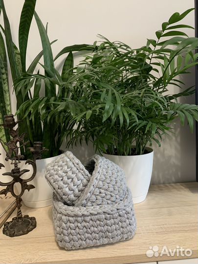 Корзина из трикотажной пряжи