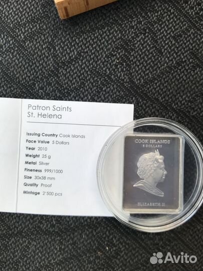 Монета Серебряная 999 5 долларов