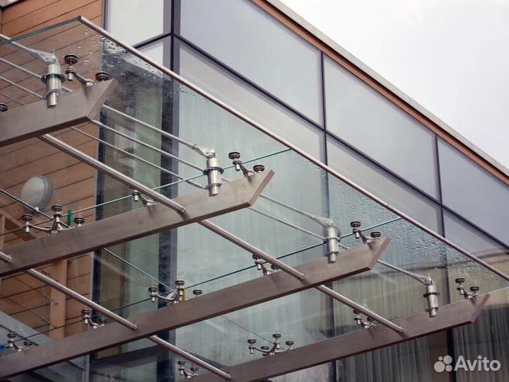 Стеклянный козырёк для крыльца