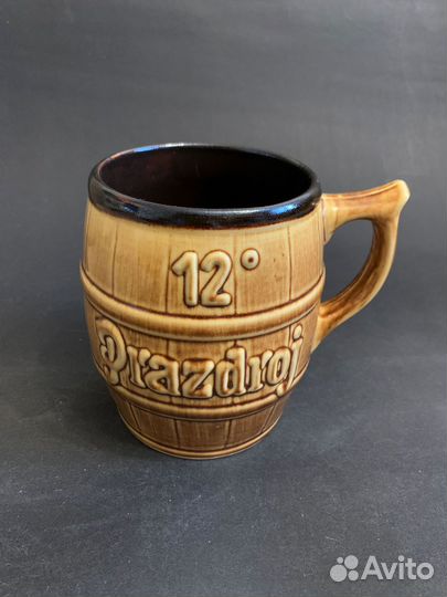 Пивная керамическая кружка Prazdroj антикварная