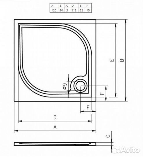 Душевой поддон Riho Kolping DB34 120x90