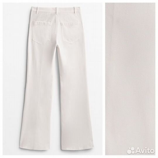 Белые брюки новые из плотного денима Massimo Dutti