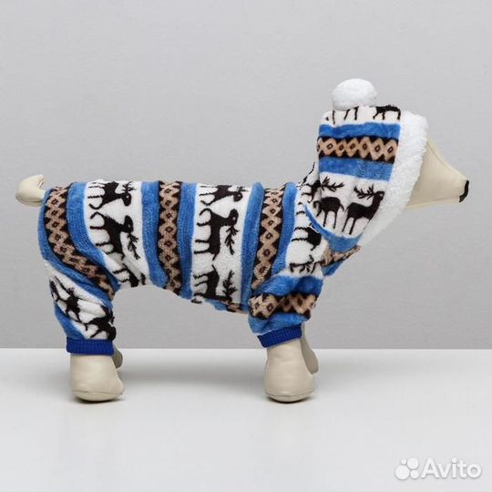 2 шт. Комбинезон 'Олени' с капюшоном, размер S (дс