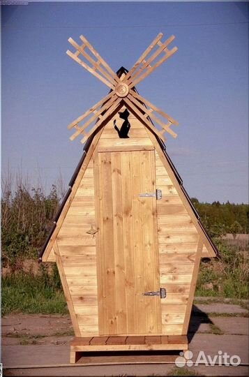 Уличный туалет деревянный У090