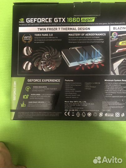 Видеокарта MSI gtx 1660 Super