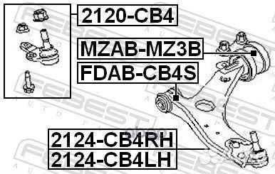 Рычаг передний R ford focus CB4 2008-2011 febes