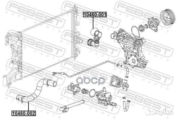 Патрубок системы охлаждения 10460001 Febest