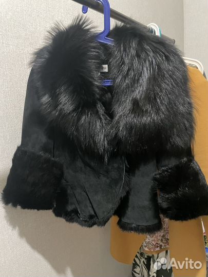 Дубленка легкая натуральный мех 44