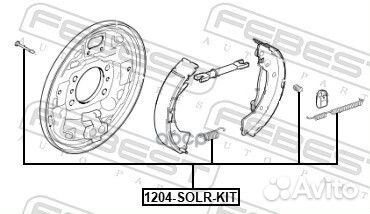 Монтажный комплект барабанных колодок;hyundai