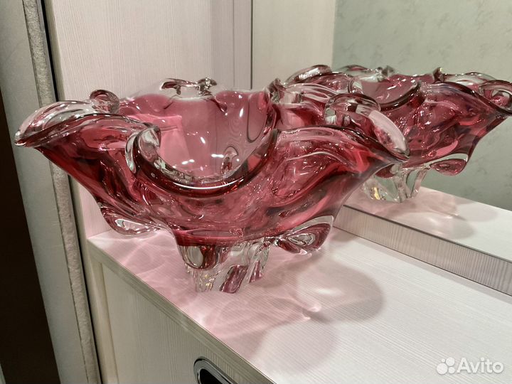 Конфетница Богемский хрусталь70-е г Чехия