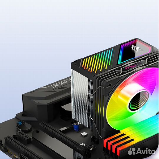 GT400 argb 5V 3PIN, FAN 120MM, дисплей температуры, 4 тепловые трубки, белый