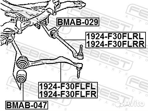 Рычаг передний нижний правый задний febest 1924-F30flrr