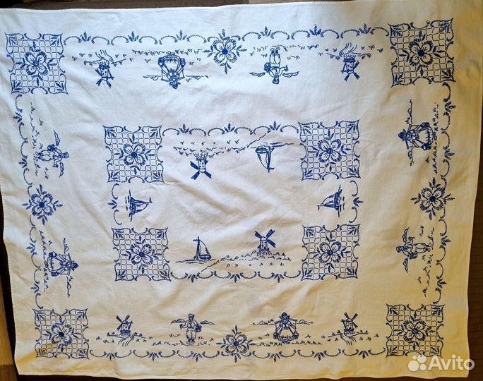 Скатерть винтаж вышивка редкость