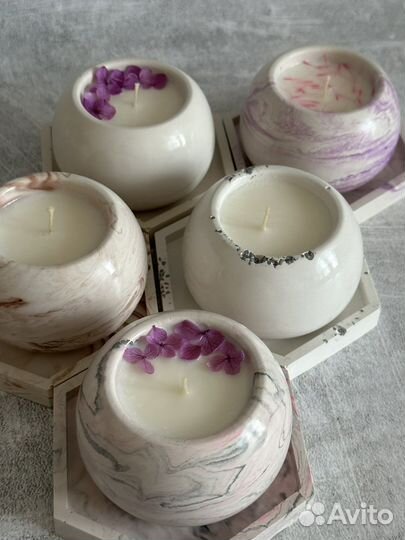 Декор из гипса и аромасвечи