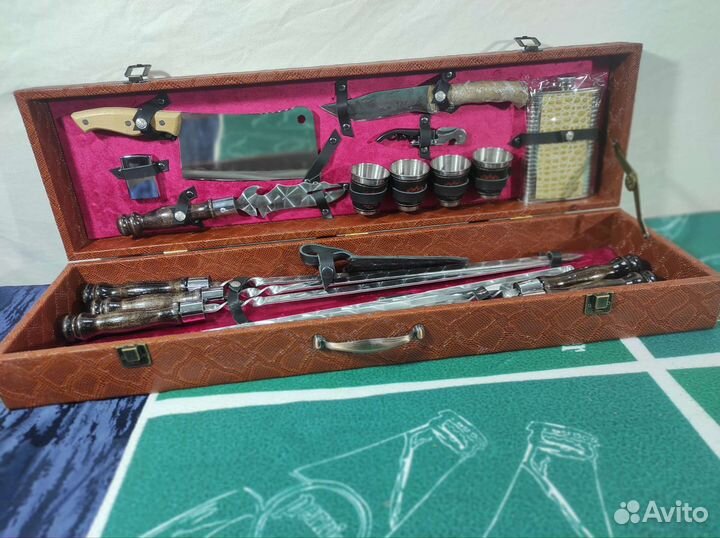 Шашлычный набор шампура подарочные в кейсах