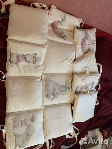 Бортики в детскую кроватку 12 подушек