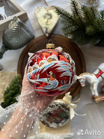 Стеклянные ёлочные игрушки ручной работы