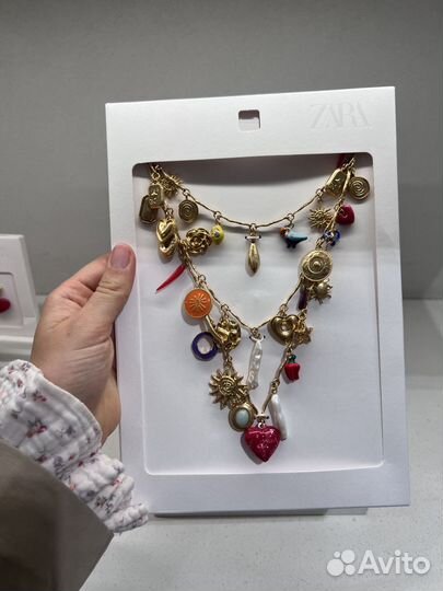 Ожерелье zara тройное новая коллекция 2025