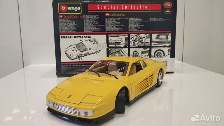 Модель Bburago 1/18 ferrari testarossa