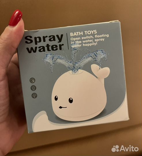 Игрушка для ванны Кит с фонтаном и с подсветкой