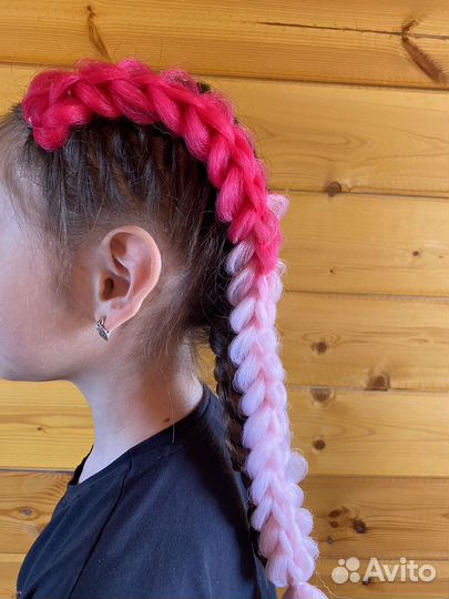 Детские афрорезинки, съемные 3d косы