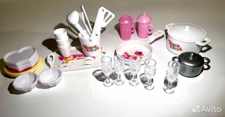 Мини еда мини брендс +посуда