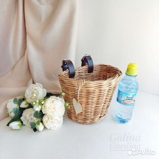 Корзина для детского велосипеда на руль, плетеная