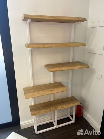 Полки скрытого монтажа из дуба настенные