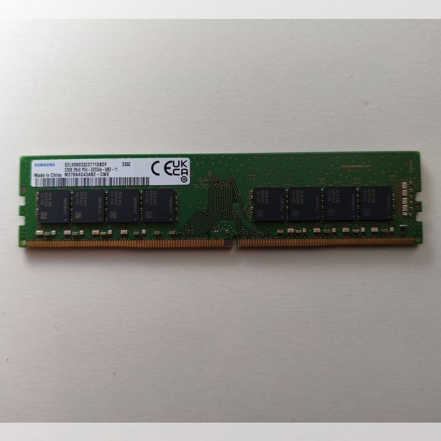 [PC4-3200AA-UB2-11] 32 Gb 3200 Mhz Udimm Обычная Samsung, Склад 1 Шт