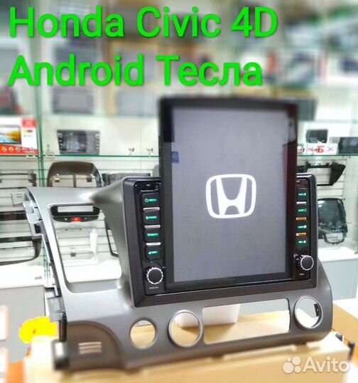 Магнитола Android Tesla Honda Civic 4D
