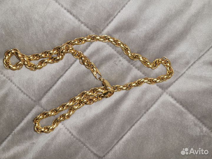 Цепь позолоченная серебро 999пробы