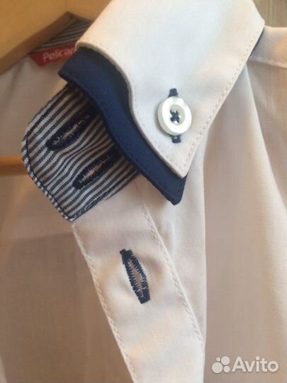 Новые детские белые рубашки 134 размер
