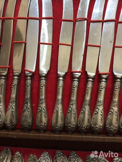 Столовый набор из мельхиора на 12 персон СССР