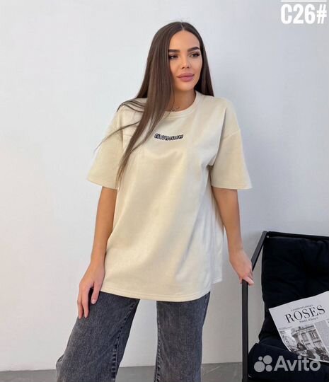 Замшевая футболка miu miu 50-56