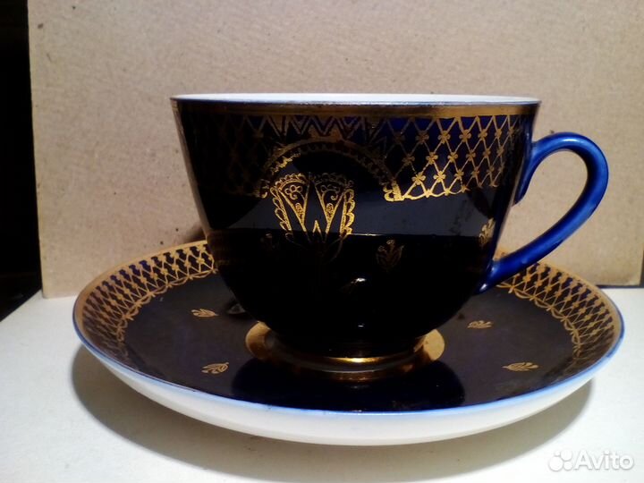 Кобальт. кружки. вазы.Чайные пары лфз