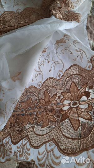 Тюль с вышивкой