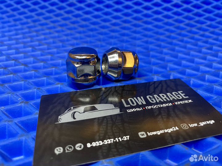 Гайки 12*1.25 22мм Закрытые Короткие. Хром