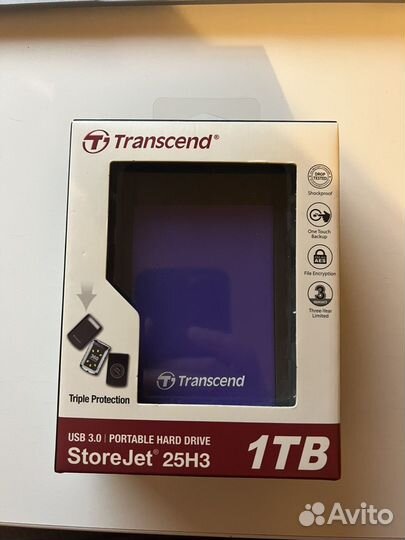 Внешний жесткий диск Transcend storejet 25h3 1tb